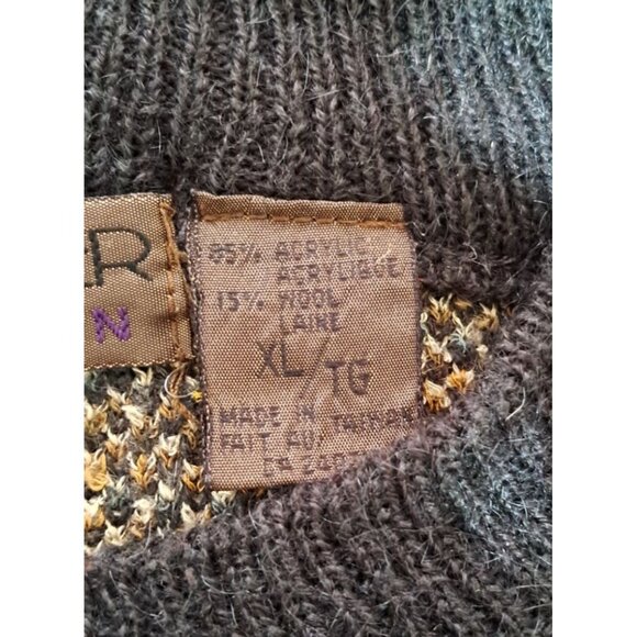 Vintage Sweater Mens Size XL Slouchy Abstract Multi-Color By Leo Chevalier - Picture 9 of 9